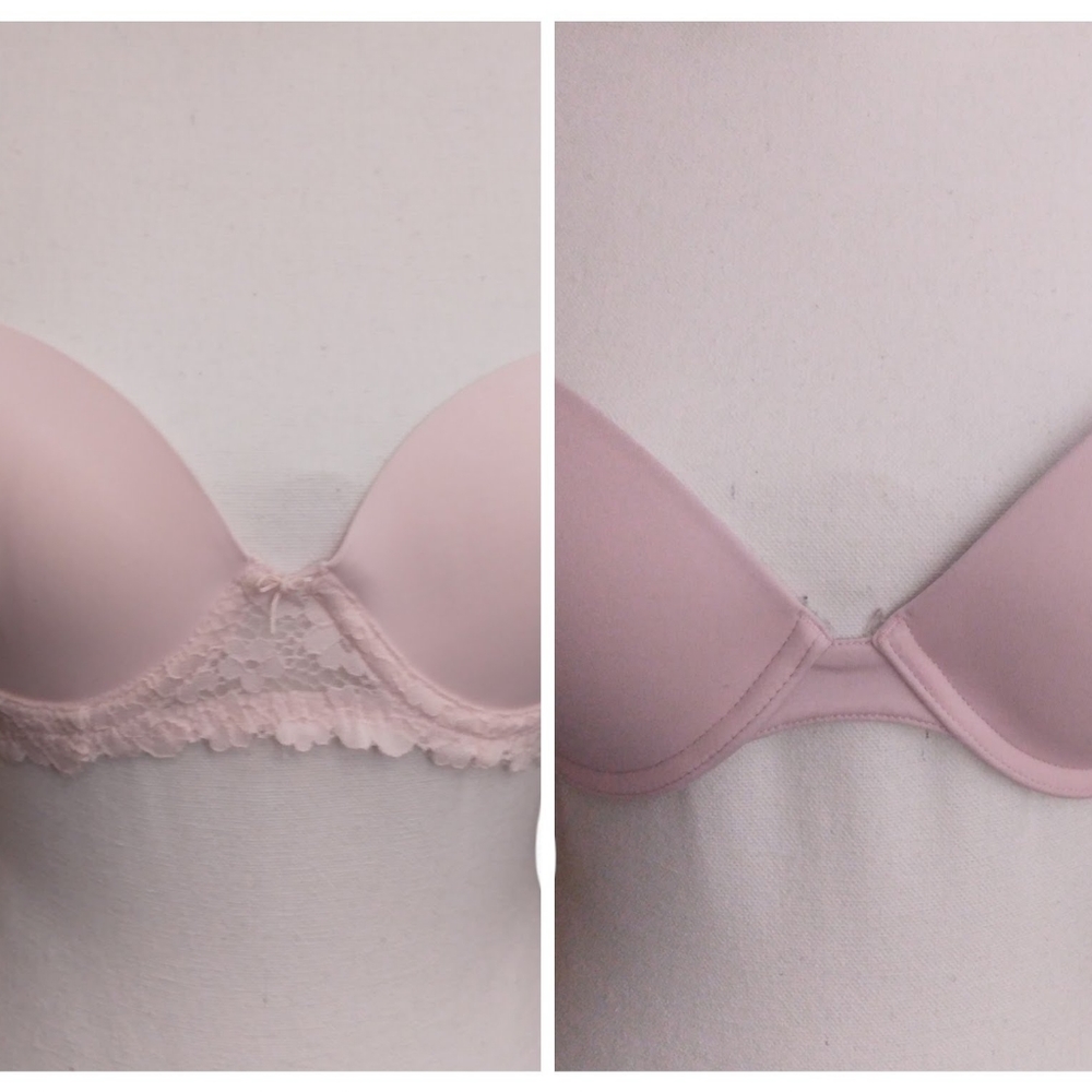2 for $10 34A lightly lined pink underwire bras. One NWT, one like new